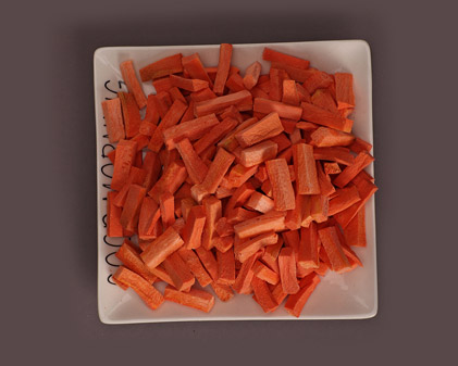 Frost getrocknete Karotten